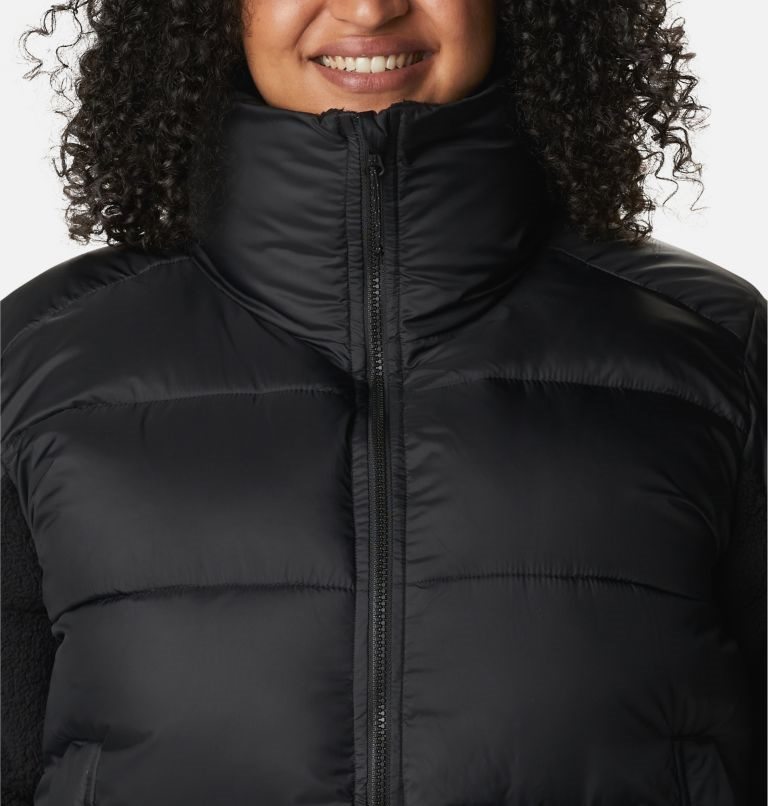 Women's Columbia Leadbetter Point Sherpa Hybrid Jackets Black | Plus Size CA-Y6301